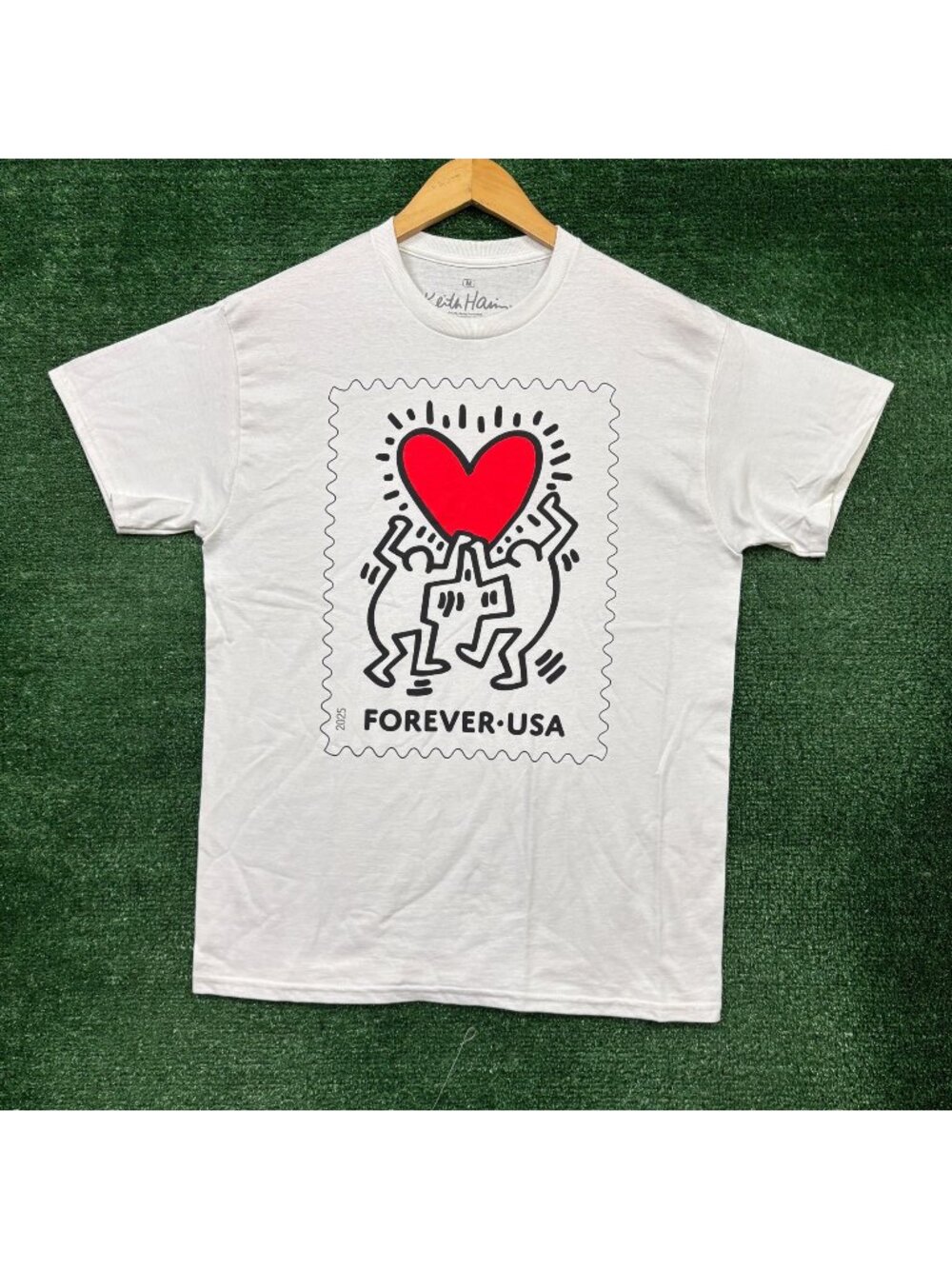 Keith Haring Love is in The Air Stamp T-Shirt Size Medium